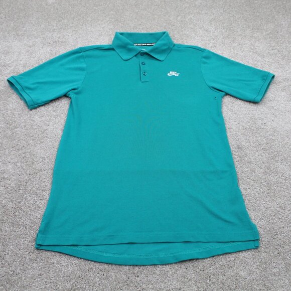 Nike SB Pique Polo Shirt Men Small Green Dri-Fit Vented Cotton/Poly S/S Pullover - Picture 2 of 15